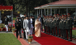 शीतलनिवासबाट हेलिकोप्टर मार्फत विमानस्थल पुगिन राष्ट्रपति