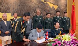 नेपाल र चीनबीच सैन्य सहायतामा सम्झौता