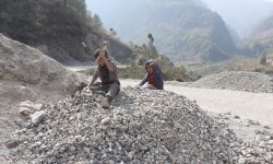 विद्यार्थी गिट्टी कुट्दै