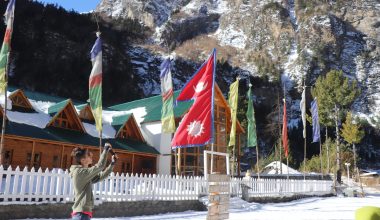 राष्ट्रिय झण्डाको तस्वीर खिंच्दै विदेशी