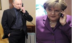 पुटिन र मर्केलबीच मध्यपूर्व र युक्रेनबारे कुराकानी