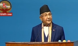 प्रधामन्त्री ओली संसदमा सम्बोधन गर्दै