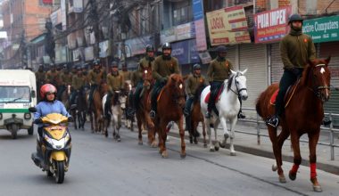 घोडचडी सिंहदरबारतर्फ जाँदै सेनाका जवान