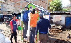 निर्माणाधीन स्यानिटाइजिङ टनेल