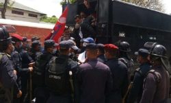 नेपाली भूमि अतिक्रमणको विरोधमा अनेरास्ववियूद्वारा भारतीय दूतावास अगाडि प्रदर्शन