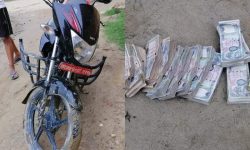 प्रहरीद्धारा १० लाख नगदसहित मोटरसाइकल बरामद