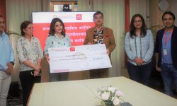 श्वेता श्री फाउंडेशनलाई सन्राइज बैंकको ५ लाख सहयोग