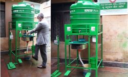 खुट्टाले चलाएर हात धुन मिल्ने उपकरण वितरण