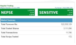 साताको अन्तिम कारोबारको दिन एक घण्टामा १२.६१ अंक बढ्यो शेयर बजार , होटल र जलविद्युतका शेयरप्रति लगानीकर्ताको आकर्षण उच्च