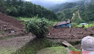 टुनीबोटमा पहिराले पाँच घर पुर्यो, एक बेपत्ता