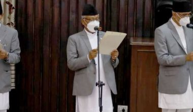 नवनियुक्त तीन मन्त्रीद्वारा शपथ ग्रहण