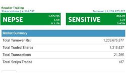 तेस्रो घण्टामा १.६८ अंक माथी उक्लियो शेयर बजार, विकास बैंकको शेयरमा झुम्मिए लगानीकर्ता
