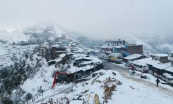 हुम्लामा दुई दिन लगातार हिमपात, तापक्रम माइनस सात डिग्रीमा झर्याे