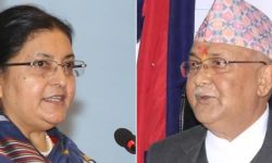 प्रधानमन्त्री ओली राष्ट्रपति भेट्न शितल निवासमा