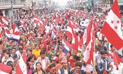 कांग्रेसले आज ३३० प्रदेशसभा निर्वाचन क्षेत्रमा प्रदर्शन गर्दै