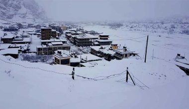 उपल्लो मुस्ताङमा हिमपात, जनजीवन कष्टकर बन्दै