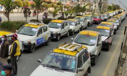 आन्दोलनमा ट्याक्सी चालक