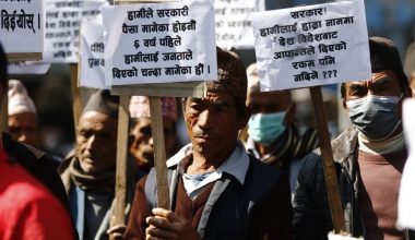 जुरे पहिरोपीडितद्वारा काठमाडौंमा प्रदर्शन