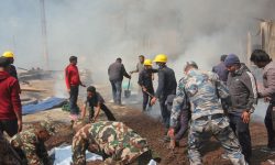 ताप्लेजुङको दोभान बजारमा लागेको आगोका कारण ४९ घर जलेर नष्ट