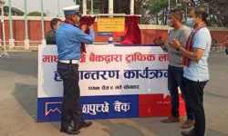 माछापुच्छ्रे बैंकको सहयोगमा ट्राफिक लाइट जडान