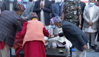 बालुवाटारमा पुराेहितकाे स्वस्तिवाचन