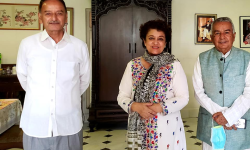 कांग्रेस नेतृ कोइरालकाे निवासमा नेता पौडेल र सिटौलाबीच भेटवार्ता