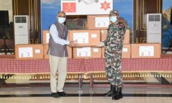 भारतद्वारा नेपाली सेनालाई काेराेना नियन्त्रणका लागि स्वास्थ्य सामग्री सहयोग