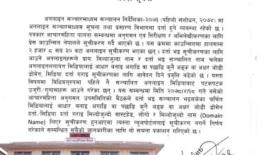 मिल्दाजुल्दा डोमेनका न्युज पोर्टल अब काउन्सिलमा दर्ता नहुने