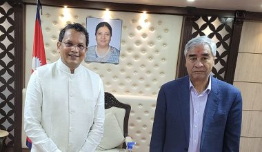 प्रधानमन्त्री देउवा र भाजपाका विदेश विभाग प्रमुखबीच भेटवार्ता