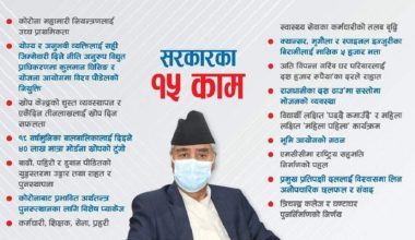 सरकारले गरेको १५ कामको सूची सार्वजनिक