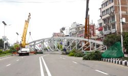 नयाँ बानेश्वरमा आकासे पुलको काम अन्तिम चरणमा