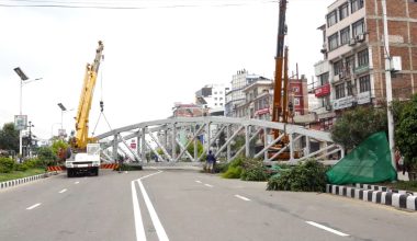 नयाँ बानेश्वरमा आकासे पुलको काम अन्तिम चरणमा