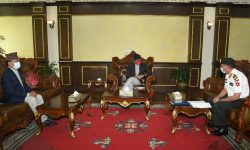 रक्षामन्त्री रिजालद्वारा सैनिक मुख्यालयको निरीक्षण