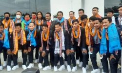 साफ च्याम्पियनसिपमा उपविजेता बनेको नेपाली टोली स्वदेश फर्कियाे