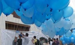 एमाले महाधिवेशनको प्रचारका लागि बेलुन उडाइयो