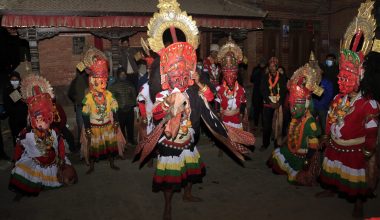 मध्यपुर थिमिमा देखाइएको नवदुर्गा नाचको झलक (फोटो फिचर)
