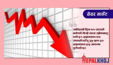 नेप्सेको उच्च वृद्धिमा लाग्याे ब्रेक, ६९ अंकले घट्दा ५ अर्ब ६० करोडको कारोबार