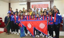 एशियन सेन्ट्रल जोन भलिबल बिजेता टिमलाई खेलकुद मन्त्रीको बधाई