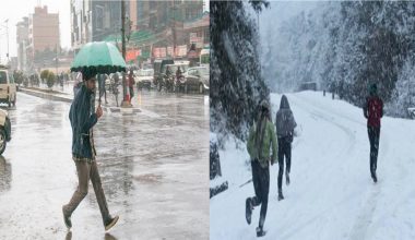थोरै स्थानहरुमा हल्का वर्षा र हिमपातको सम्भावना