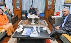 पत्नीसँग प्रधानमन्त्री देउवा बालकोटमा, ओली-देउवा गठबन्धन सरकार बन्ने चर्चा