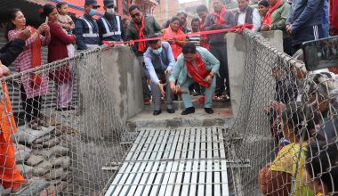 झोलुङ्गे पुलले जोडियो कार्यविनायक र मछिन्द्रबहाल