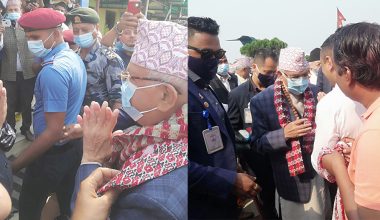 केपी ओली गृहजिल्ला झापा पुगे, झलनाथको निर्वाचन क्षेत्रमा सम्बोधन गर्ने