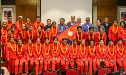 साफ यू-१८ महिला च्याम्पियनसिपमा सहभागी हुने महिला टोलीको बिदाइ