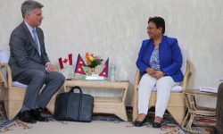 ऊर्जामन्त्री भुसाल र क्यानाडाका राजदूत म्याकेबीच शिष्टाचार भेट