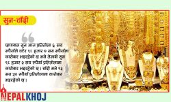 सुनचाँदीकै भाउ घट्यो, आजको मूल्य कति ?