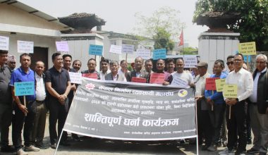 निर्माण व्यवसायी महासंघको धर्ना, माग पूरा नभए सशक्त आन्दोलन गर्ने चेतावनी