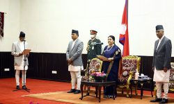 नवनियुक्त कानुनमन्त्री गोविन्द कोइरालालाई पद तथा गोपनीयताको शपथ