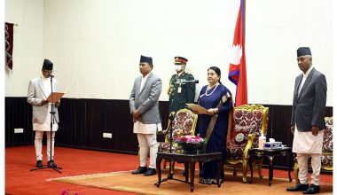 नवनियुक्त कानुनमन्त्री गोविन्द कोइरालालाई पद तथा गोपनीयताको शपथ