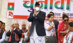 काठमाडौंमा गठबन्धनको चुनावीसभा सुरु