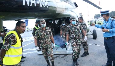 जहाज दुर्घटनामा मृत्यु भएकामध्ये १० जनाको शव काठमाडौंमा